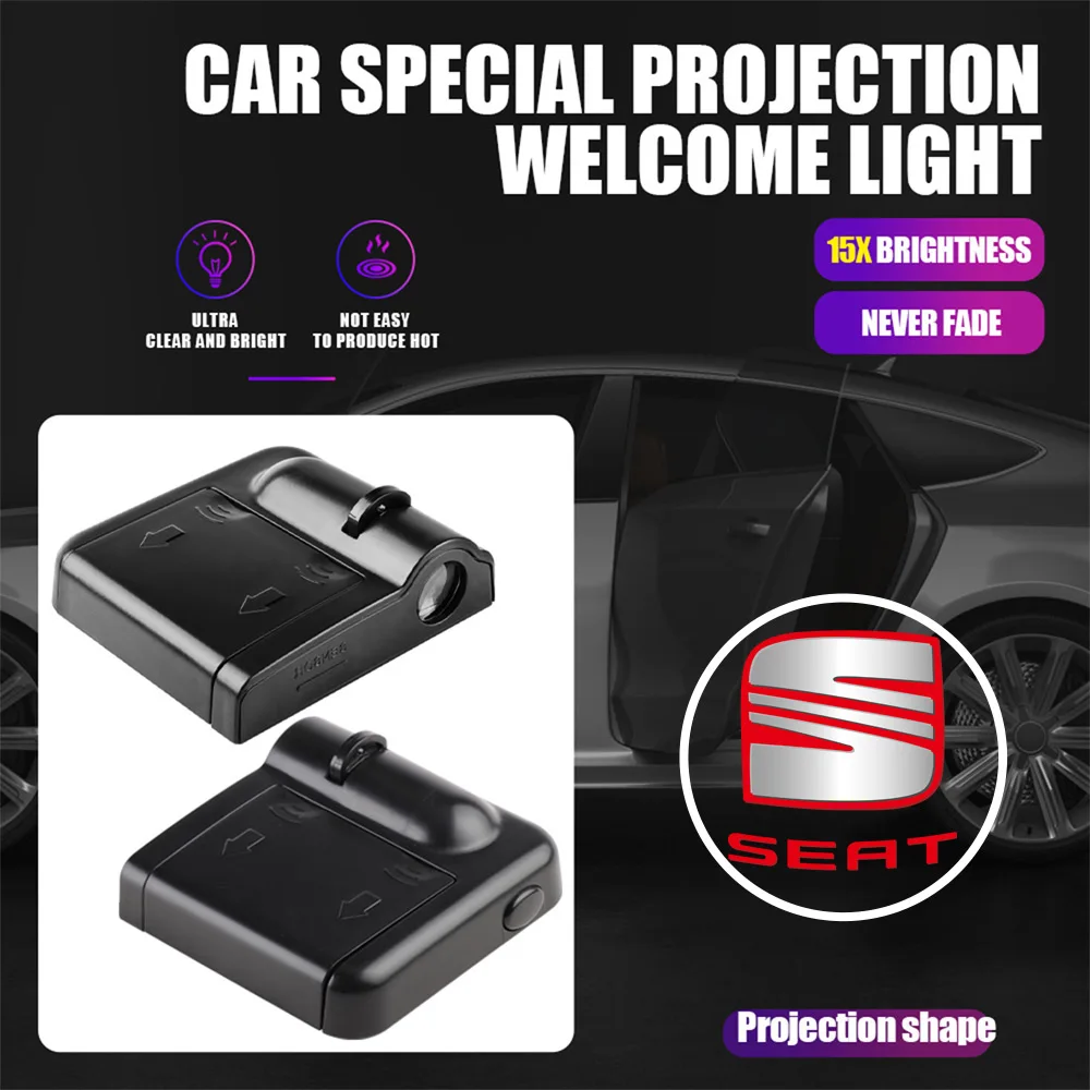 Car Door Decoration Led HD Projector Lamp Wireless Welcome Lights for Seat Cupra Ateca Ibiza 6l Leon MK3 FR Cordoba Arona Arosa