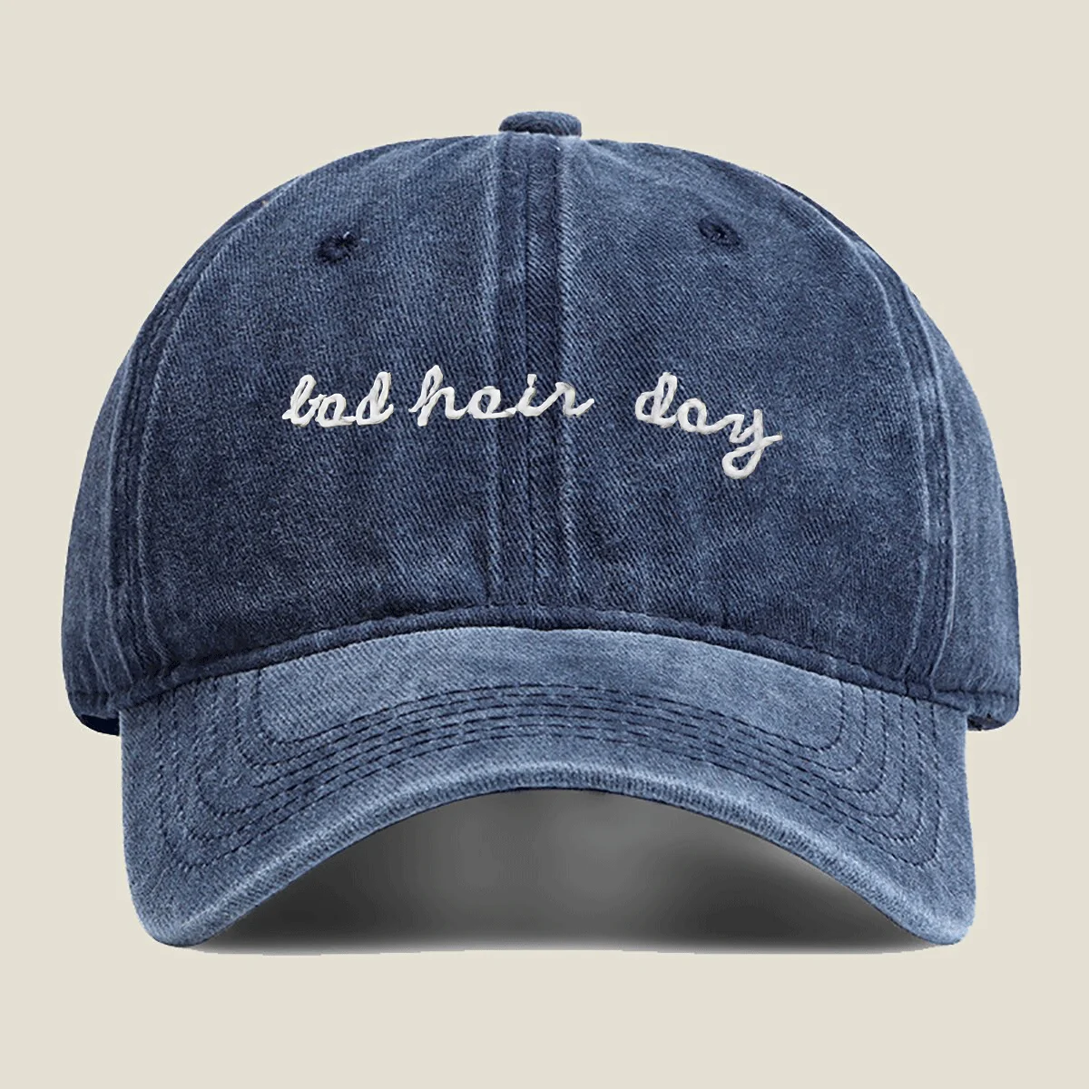 Bad Hair Day Baseball Cap Unisex Washed Cotton Adjustable Sun Protection Casual Cap for Men Women