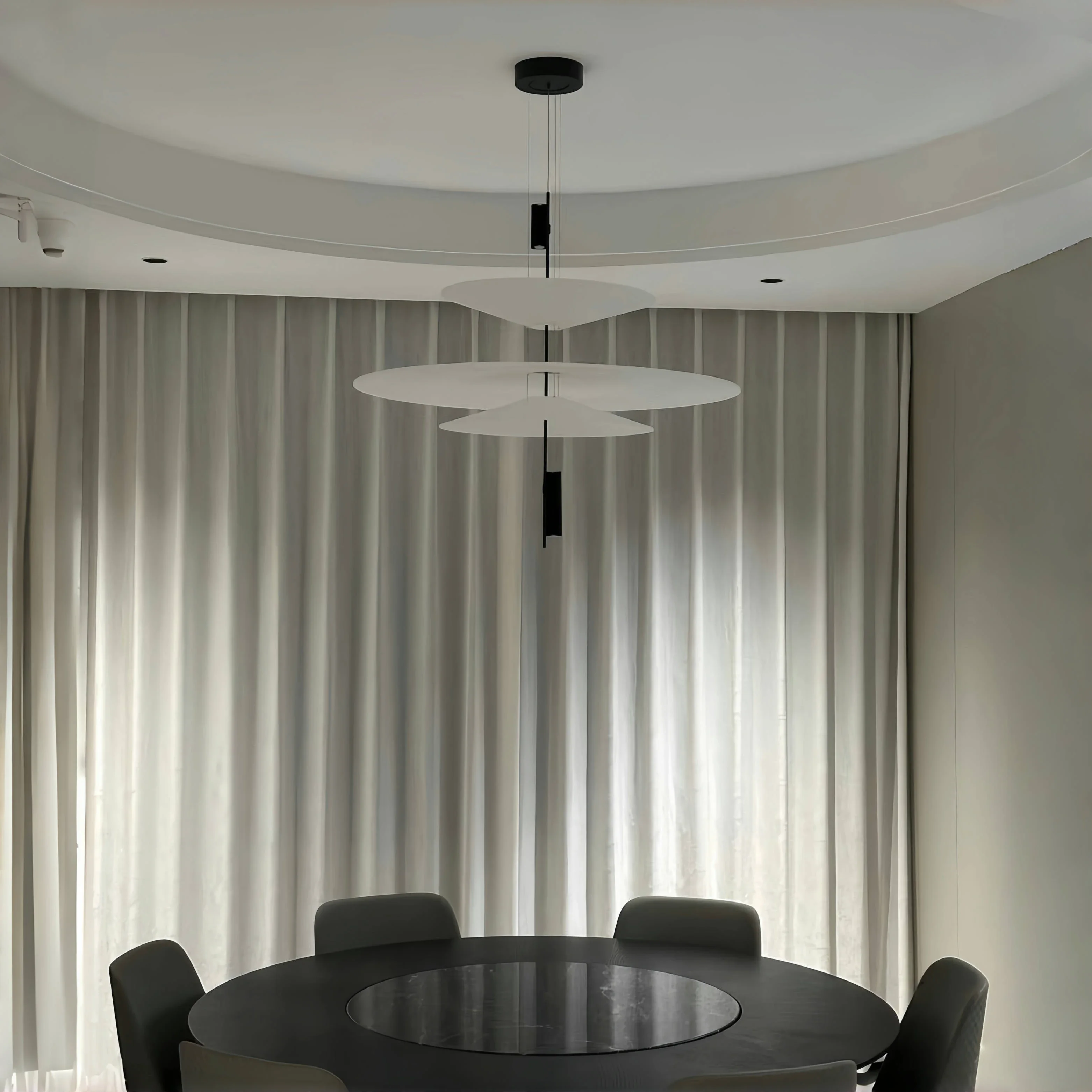 TechHPPostmodern Nordic Acrylic Flying Saucer LED Chandelier Luxury Metal Pendant Lamp For Dining Living Room Cafe Decor Hanging