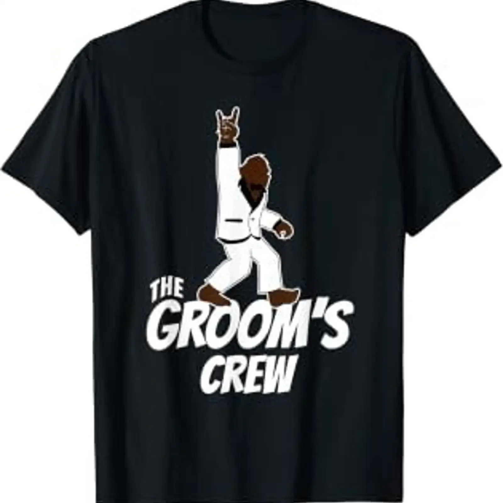 Junggesellenabschied Groomsman The Groom's Crew Bigfoot Rock On T Shirt vintage Washed Stylish homme Top For Everyday Wear