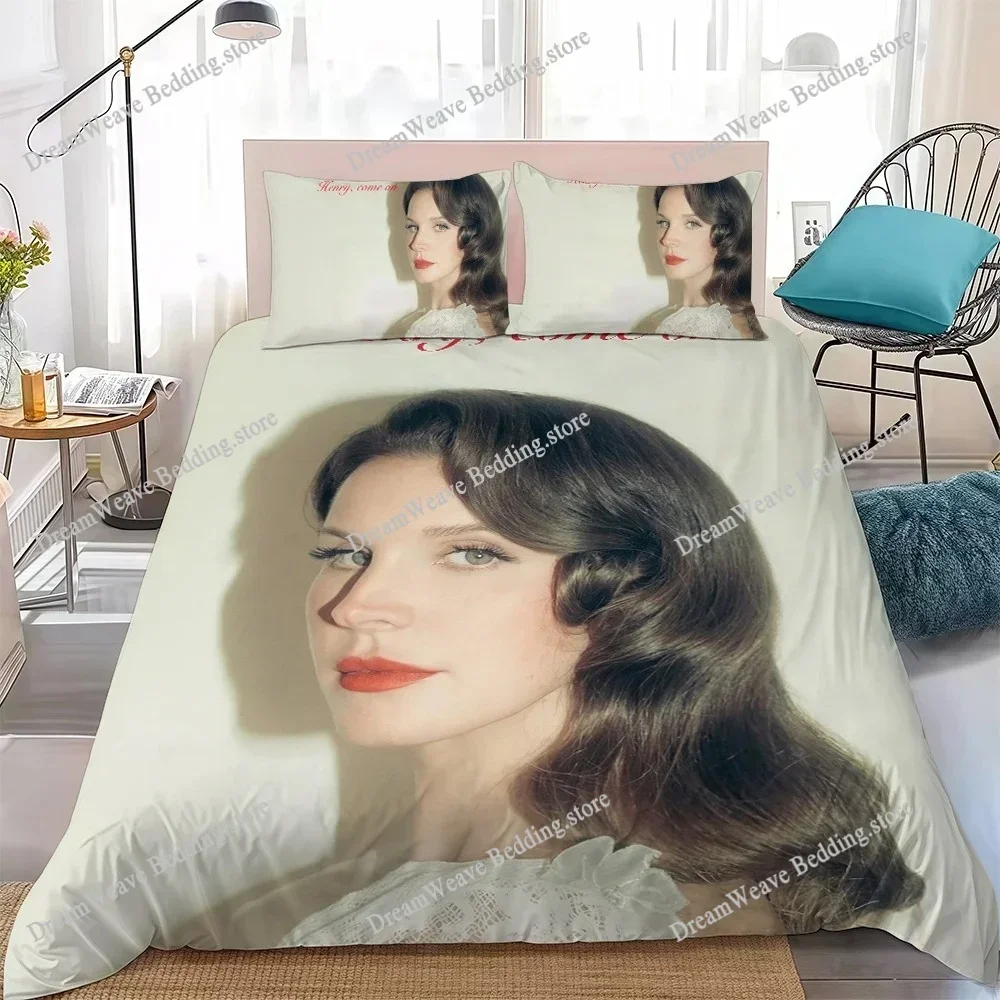 Singer L-Lana Del-Rey Duvet Cover Set Home Style Bedding Soft Laundry Cotton Bed Student Dormitory Gift