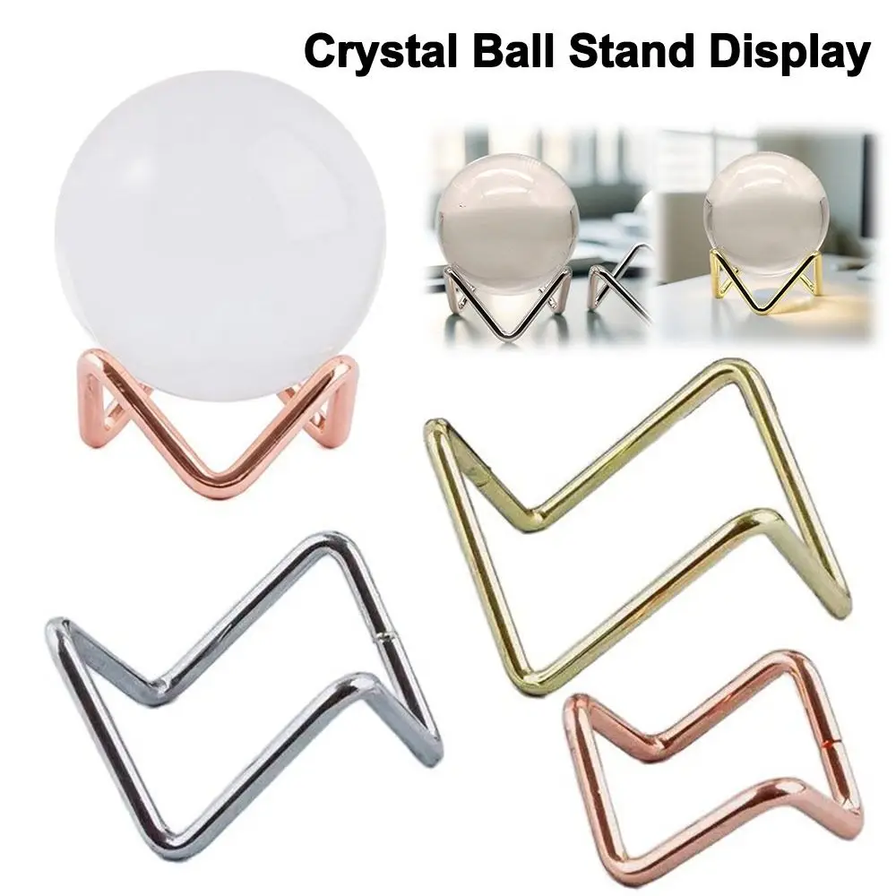 Metal Crystal Ball Base Geometric Photography Props Glass Sphere Holder Craft Crystal Ball Display Stand for Home Decoration