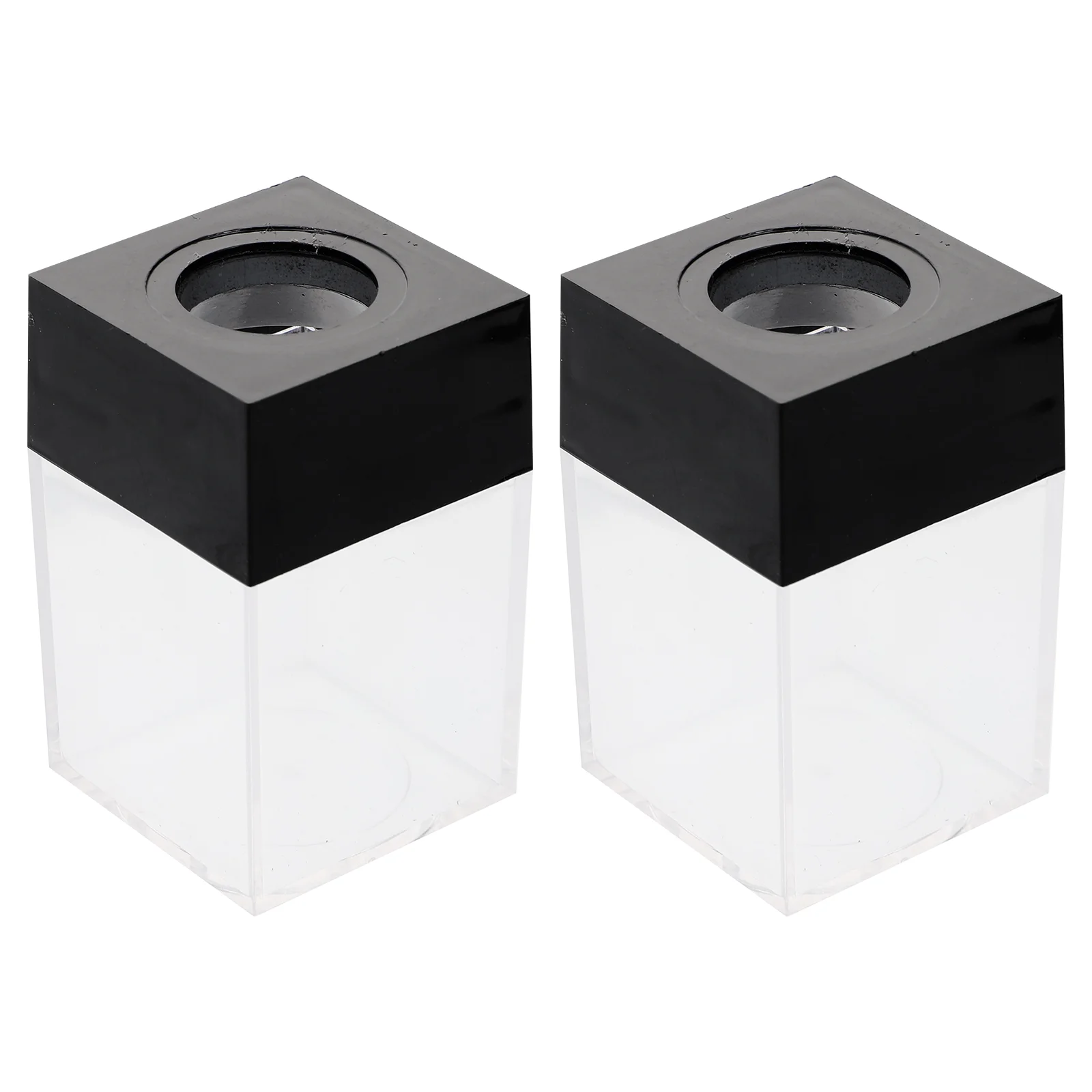 2 Pcs Paper Clip Storage Bucket Clips Paperclip Containers Giant Holders Magnet Desk Organizers Office Binder Boxes Home