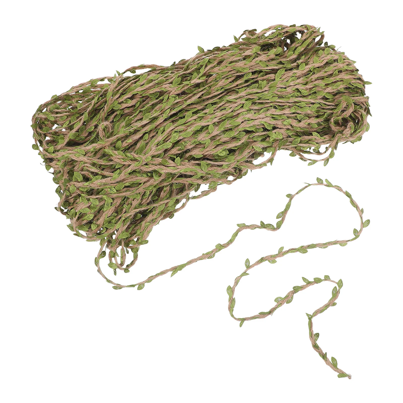 

100M Artificial Greenery Garland with Lifelike Leaves Braided Natural Jute Twine for Outdoor Indoor Decor Fake Hanging Vines