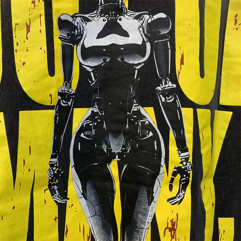 라지 워시 프린트 라운드넥 티셔츠