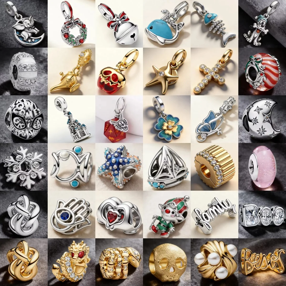 

New 925 Silver Red Apple, Starfish, Sailboat Irregular Charm Beads Compatible With Original DIY Bracelets, Women's Jewelry Gifts