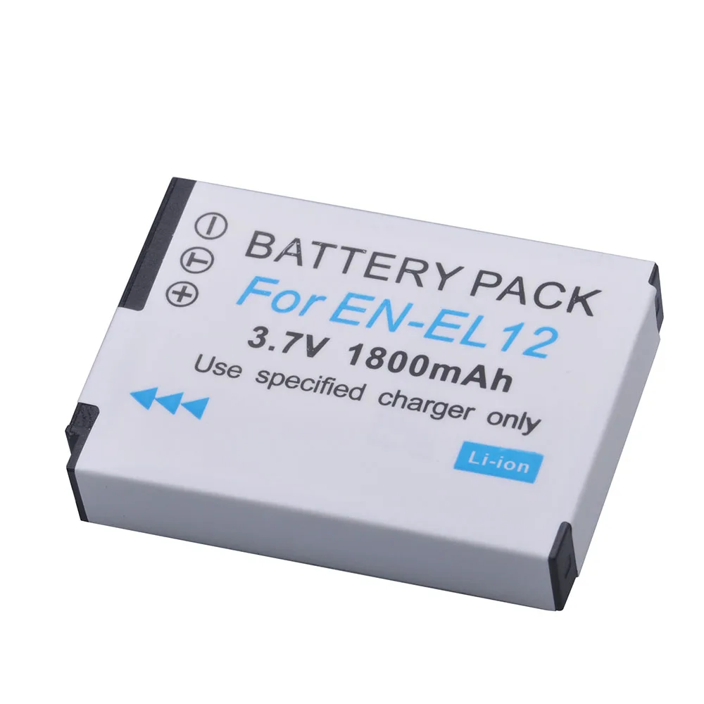 EN-EL12 ENEL12 1800mAh EN EL12 Battery and Charger for Nikon Coolpix A1000 B600 W300 A900 AW100 AW110 AW120 AW130 S9700 S9500