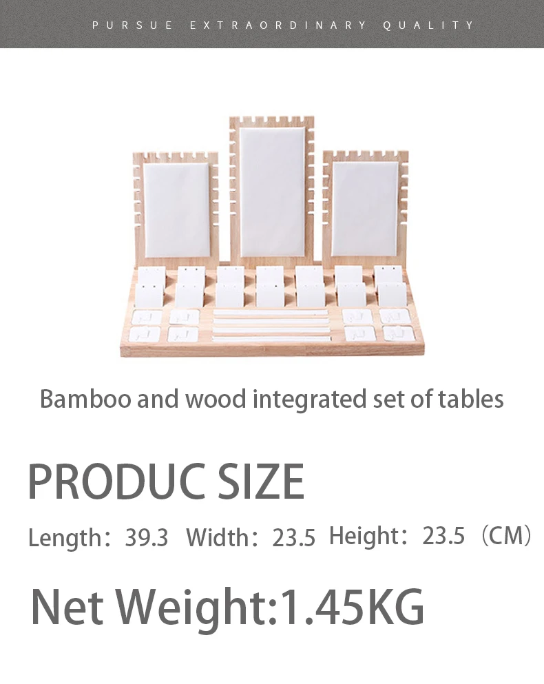 Solid Wood Jewelry Display Stand Necklace Pendant Bracelet Chain Ring Earrings Stud Organizer Jewelry Display Props Entire Set