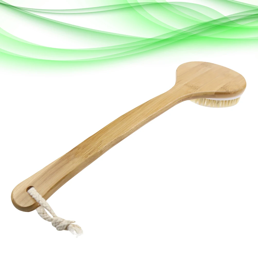

1pc Long Handle Bath Brush Bristle Body Scrubber Exfoliator Back Cleanser Deep Pore Cleaning Shower Tool For Men Women