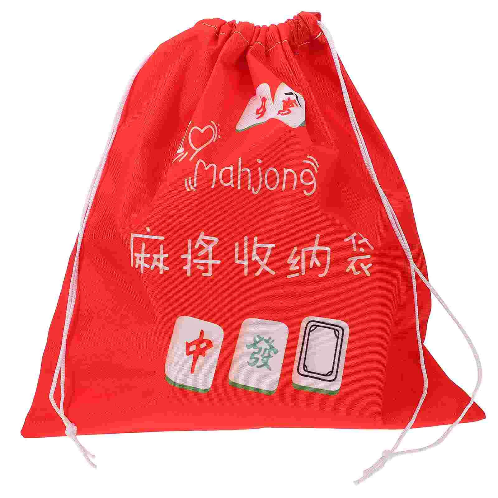 Mahjong Storage Bag Pouch Holder Portable Container Fabric Large Drawstring Reusable Gift Jewelry Tiles