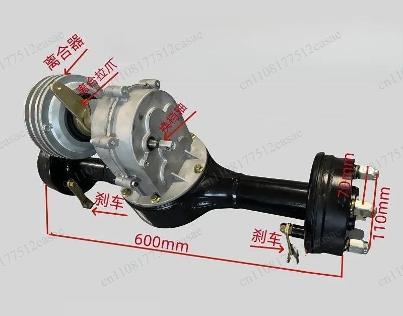 Fertilizer applicator gearbox, wheat compactor, seeder, integrated rear axle gearbox