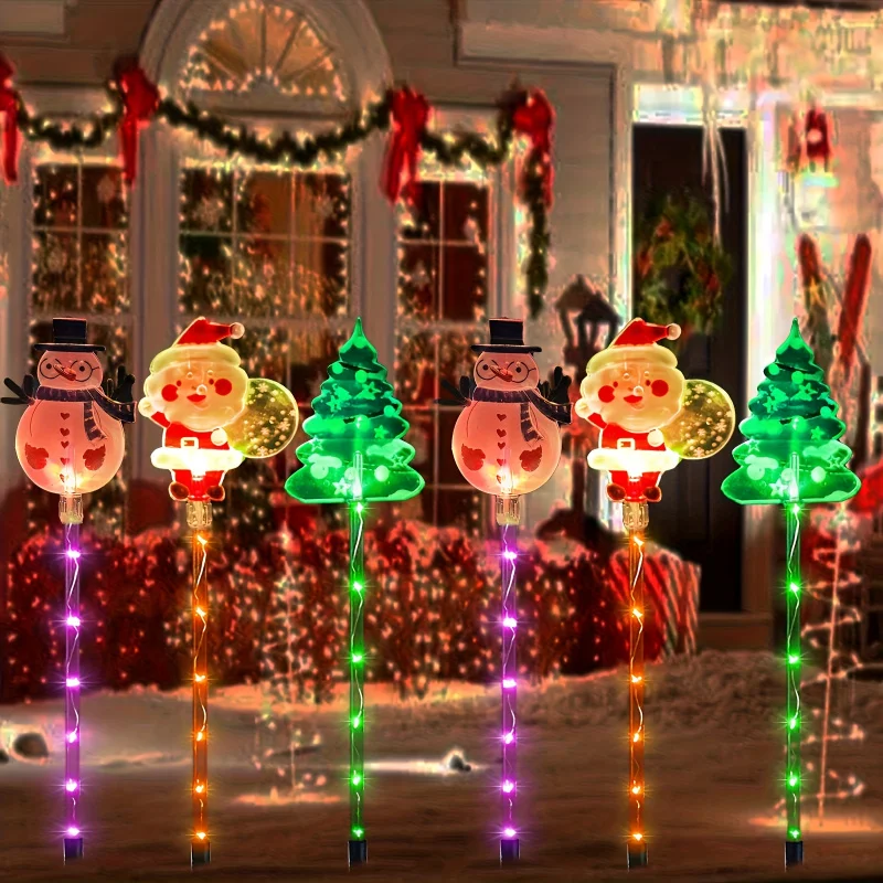 6-Pack Outdoor/Indoor Lights with Automatic Switch - Lawn Decorations, Includes Ground Insert Mount, Suita