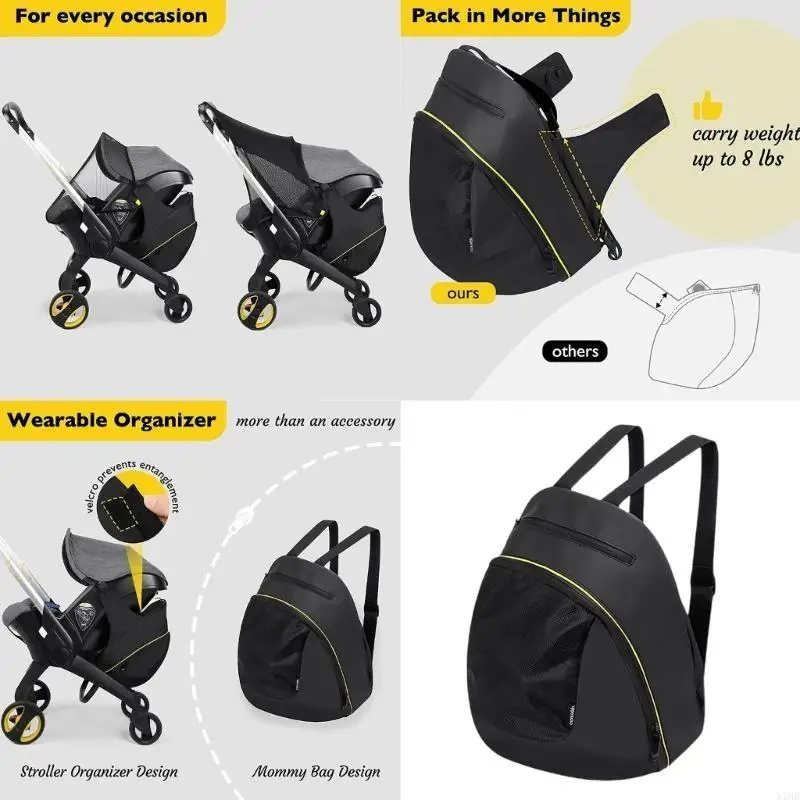 

Strollers Attachment Hanging Bag Storage Case for Foofoo Black
