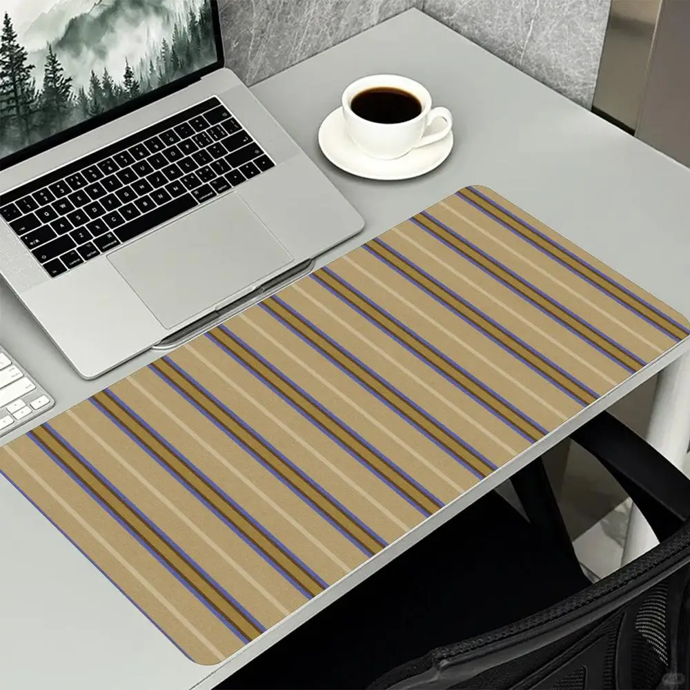 Classic Striped Color Block Large Mouse Pad Non-Slip Rubber Stitched Edges For Gaming Setup And Desktop Decoration