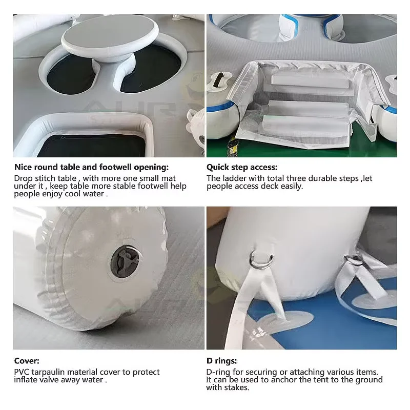 Inflatable Floating Platform Island Aqua Park Inflatable Floating Tent Lake Water Floating Bart Tent