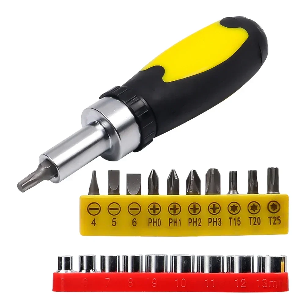 

Quick Ratchet Wrench Ratchet Screwdriver Metal Material Mini Ratchet Wrench Adjustable Direction Fatigue-free Grip