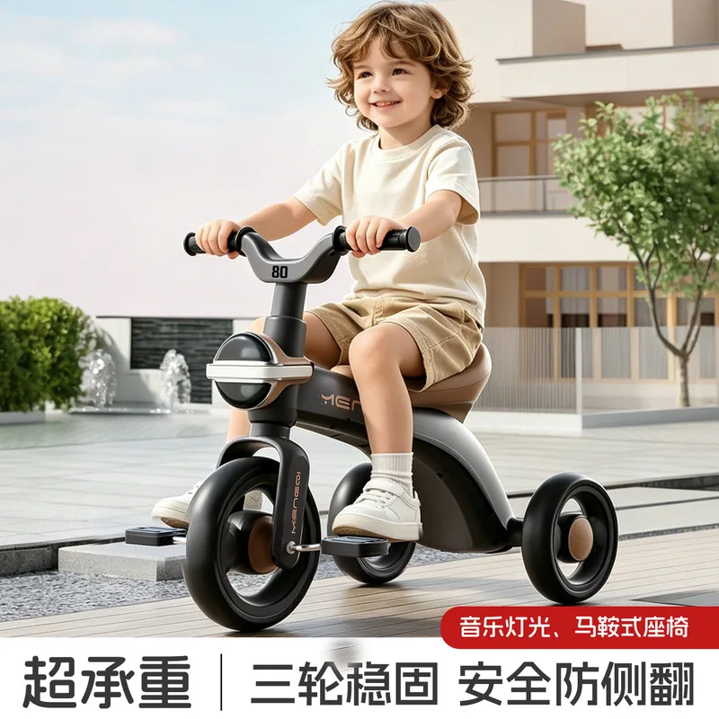 

Lightweight Kids Tricycle Baby Pedal Balance Bike With Music LED Light Outdoor Riding Toy for 1-6 Years Old Toddler Children