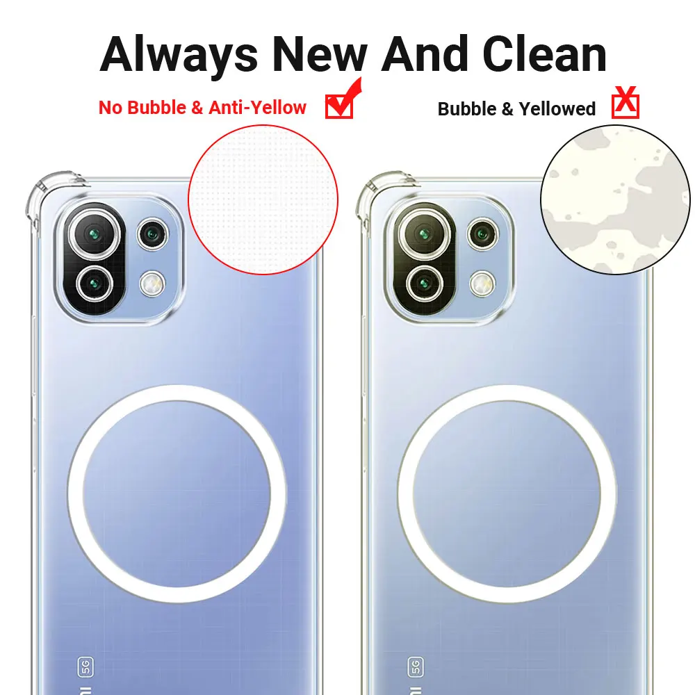 For Xiaomi Mi 11 Lite NE 11i 11X 11T Pro Case With Magnetic Sticker Soft Silicone Phone Case Mi 11X Pro Shockproof Clear Cover view 6