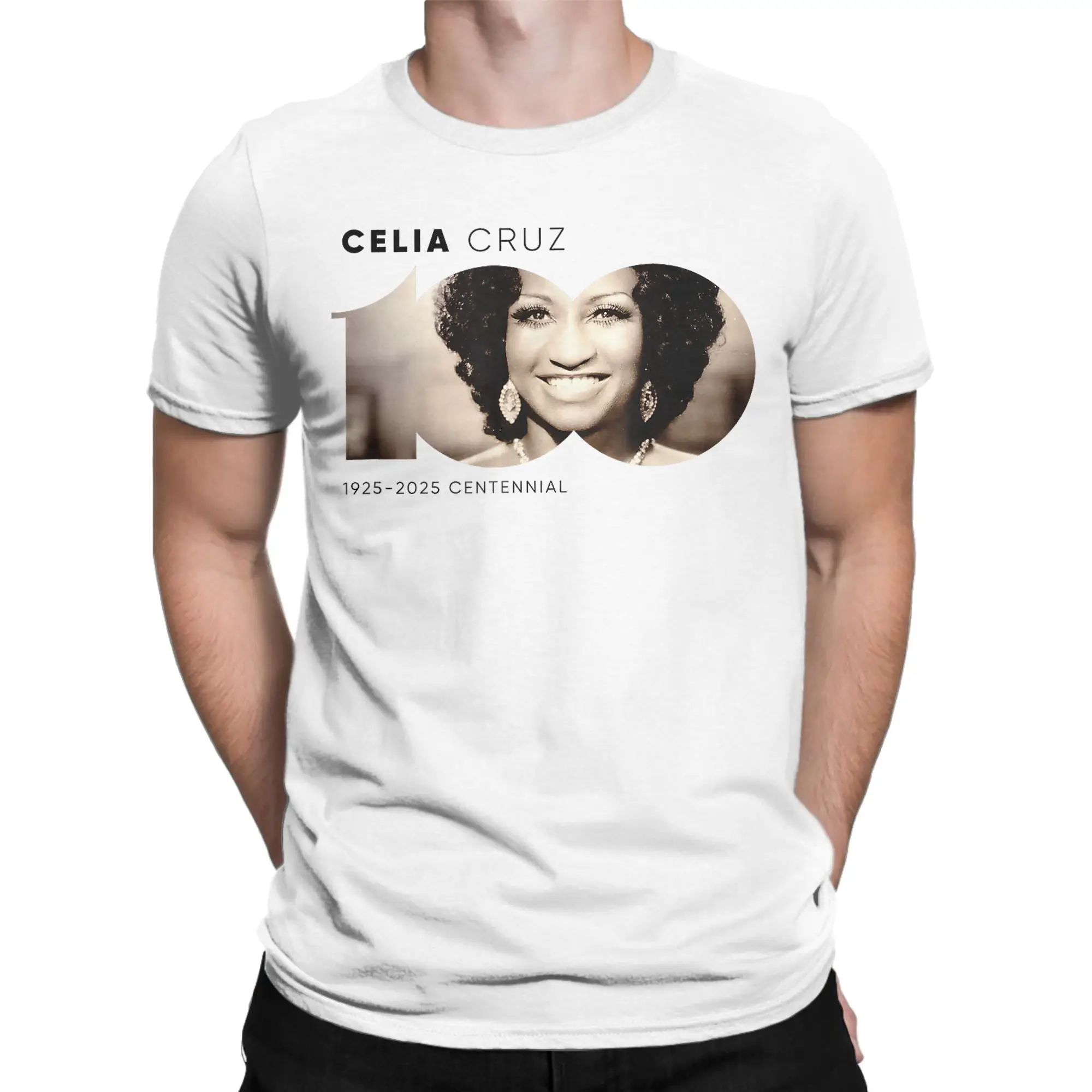 الأمازون الحصري سيليا كروز المئوية شعار تي شيرت الشاطئ موضة تي شيرت الذكور الملابس كبيرة الحجم قصيرة الأكمام Y2K الأساسية القمم