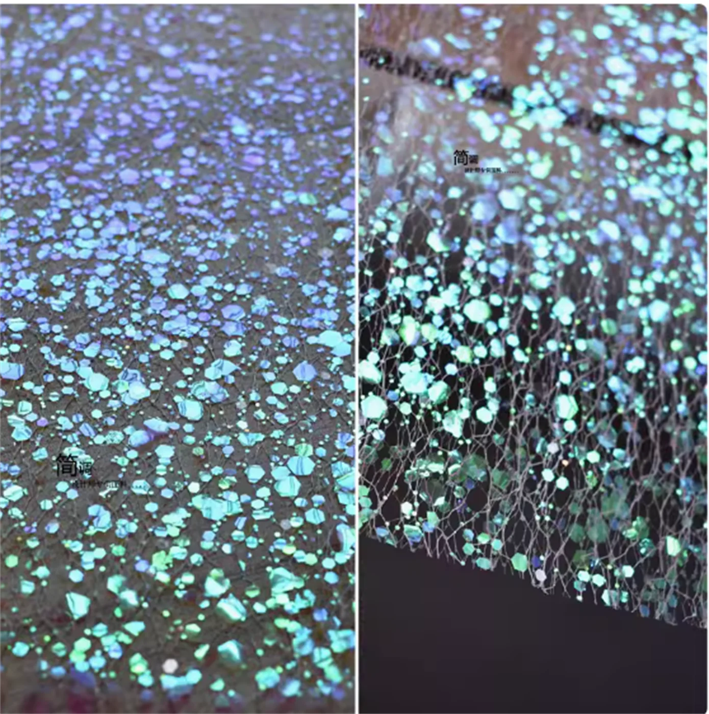 

Creative laser iridescent sequins wedding background fabric, photography clothing fabric