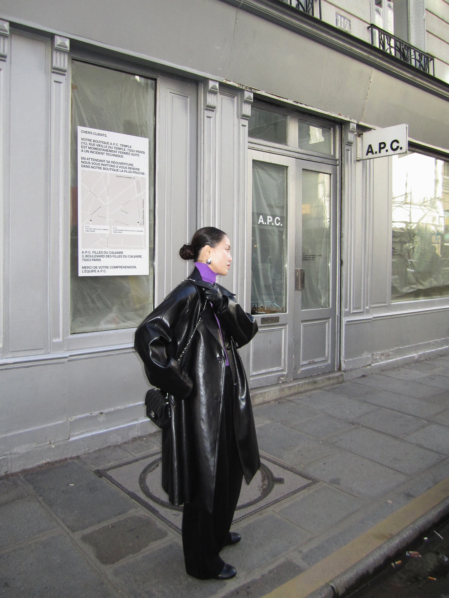 Weinisian Miss Zhu ミッドレングス PU レザー ジャエット レディース 冬 ファッション カジュアル スレ ルーズフィット プレミアム感 アウター