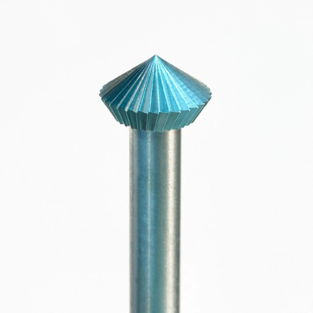 SUPER Q HD 90° Steel Hart Burs Swiss Precision Tool-Steel Rotary Cutting Tools Jewelry Carving Cone-Shaped Bearing Cutter