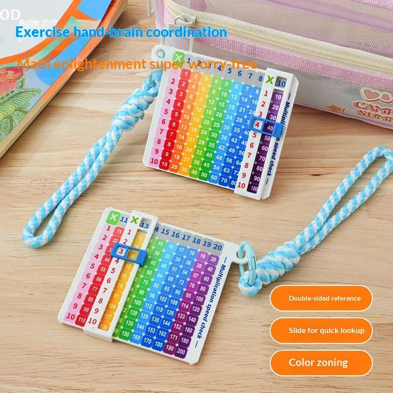 Multiplication Quick Search Card Math Enlightenment Table Portable Cartoon Fun Quick Search Multiplication Keycha