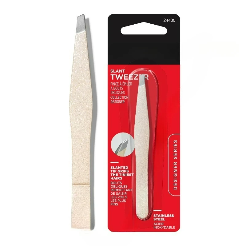 

Designer Series Slanted Tip Tweezer, Stainless Steel, Neutral Glam, 1 Count