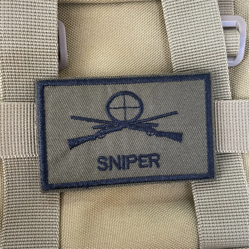 SNIPER Embroidery Patches Tacical Armband Hook and Loop Military Morale Badge Backpack Decorationsticker Sniper Emblem