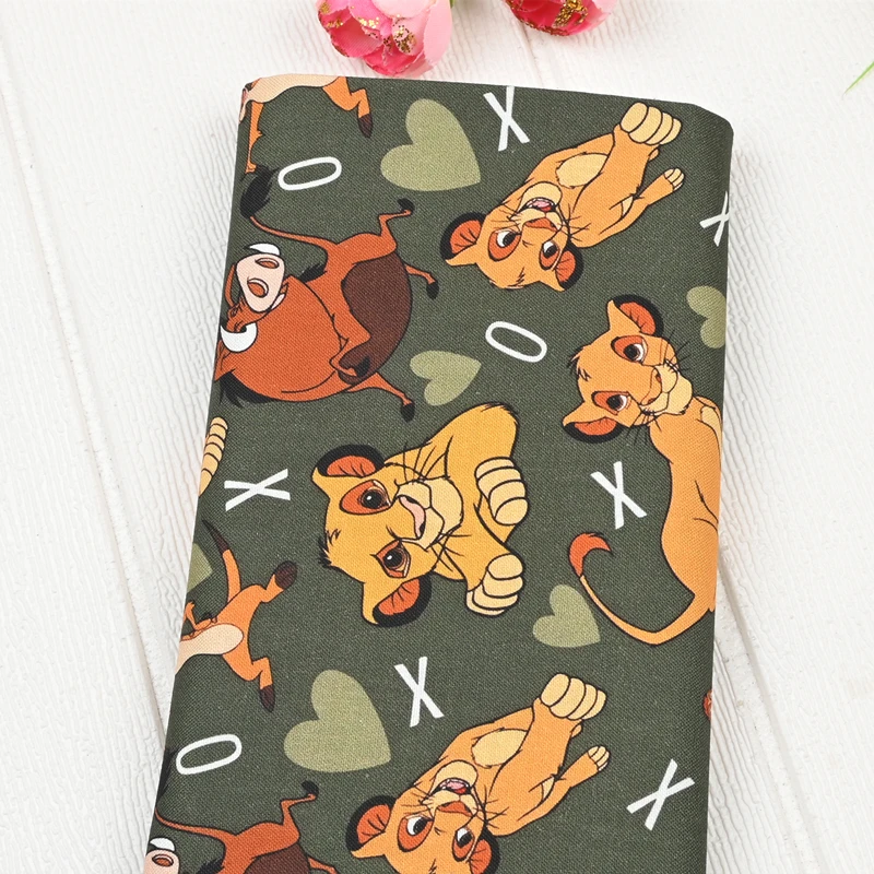 Cartoon The Lion King Print Disney Cotton Fabric For Sewing Patchwork DIY Quilting Fabrics Sew Child Clothes Dress Material