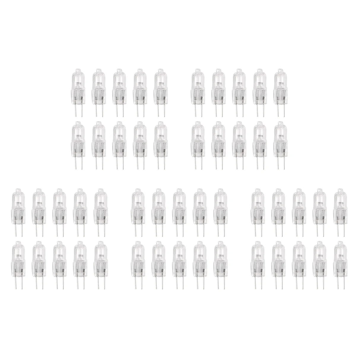 A71P 50 قطعة، مصباح هالوجين G4 12 فولت 35 وات مصباح دبوس أبيض دافئ #2