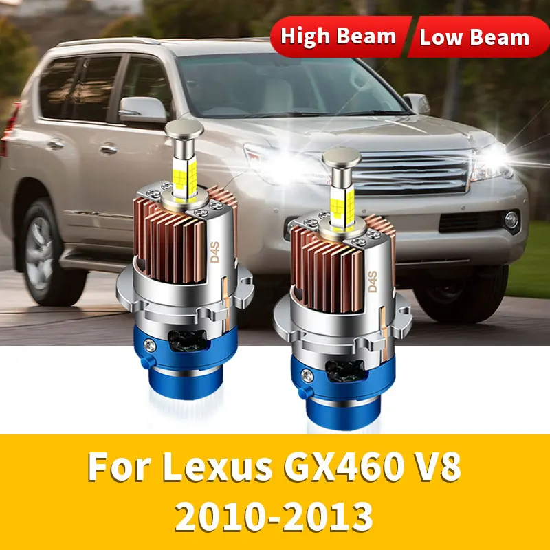 

2Pcs For Lexus GX460 V8 2010-2013 LED Headlights HID High Low Beam Light Lamp Car Lamp Turbo LED 32000LM CSP Chip 6000K White