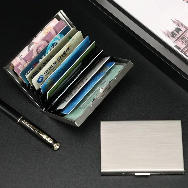 

Stainless Steel Magnetic Card Storage Clip Metal ID Card Clip RFID Wallet Waterproof Anti-theft Business Cards Credit Cards Clip