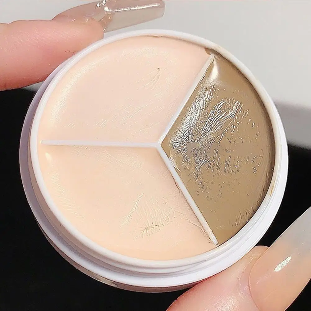 3-Color Concealer Palette Face Contouring Brightening Lasting Cover Moisturize Waterproof Concealer Dark Circles Acne Makeu O1E7