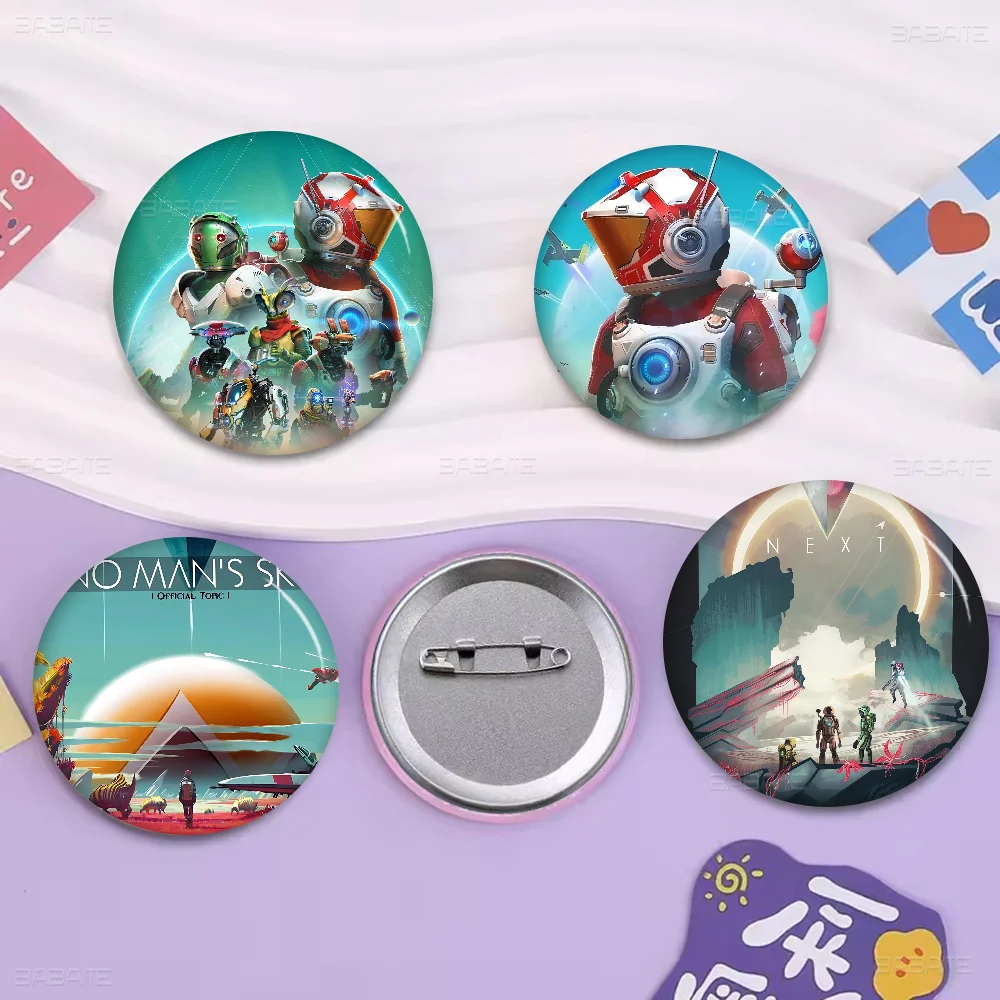 No Man s Sky Space Game  New  Brooches Soft Button Pin Funny Silly Gnarpy on A Skateboard Meme Badge Gamer Collection Gifts