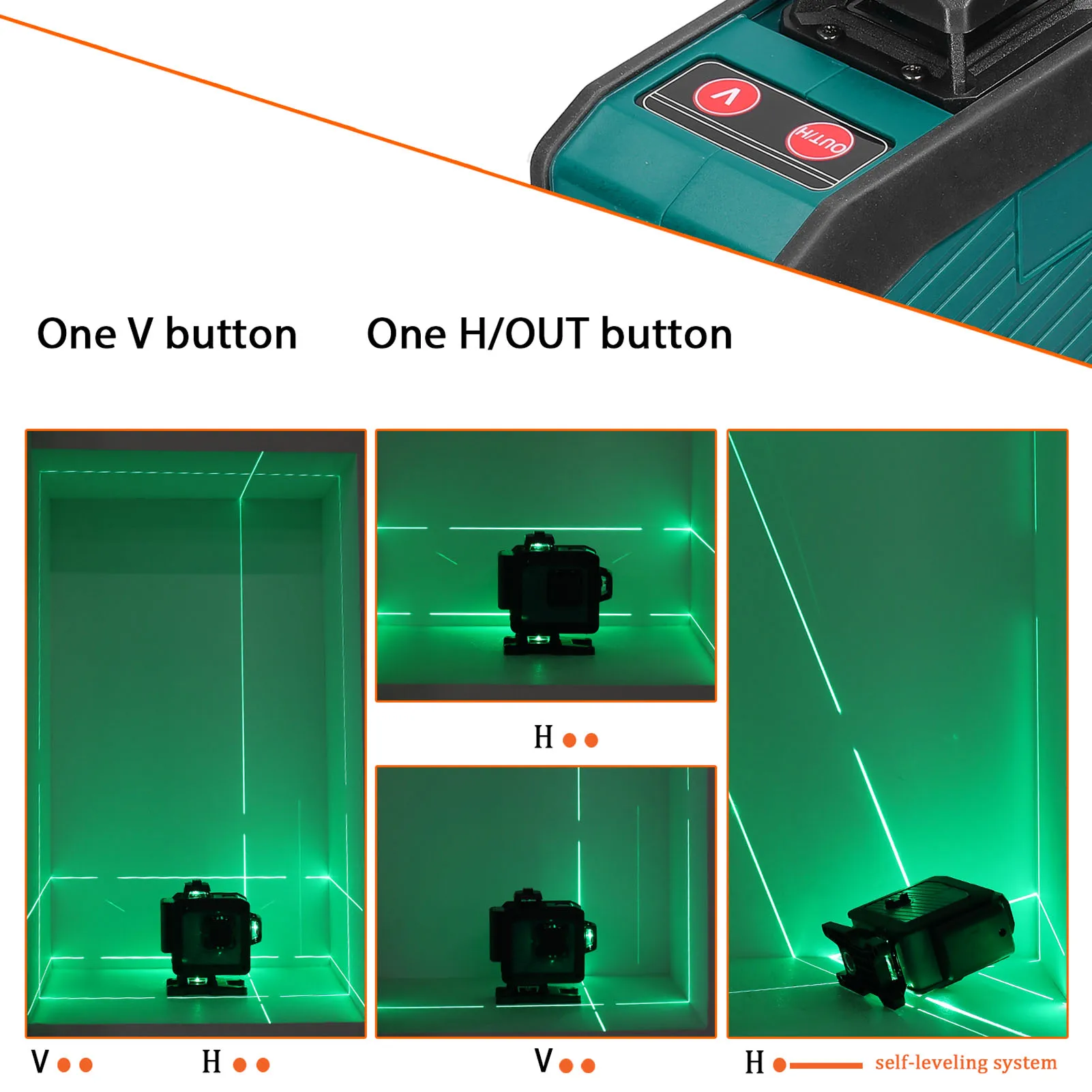 16 Lines Laser Level 3° Self-leveling Function Leveling Tool Omnidirectional Ground Wall Sticker with 1.2m Adjustable Tripod - 3