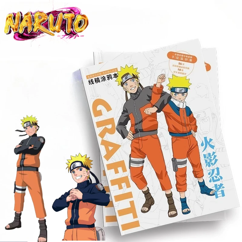 

NARUTO Cartoon Cute Student Drawing Notebook Creative Personality Hand drawn Graffiti Sketchbook Anime Peripheral Gifts