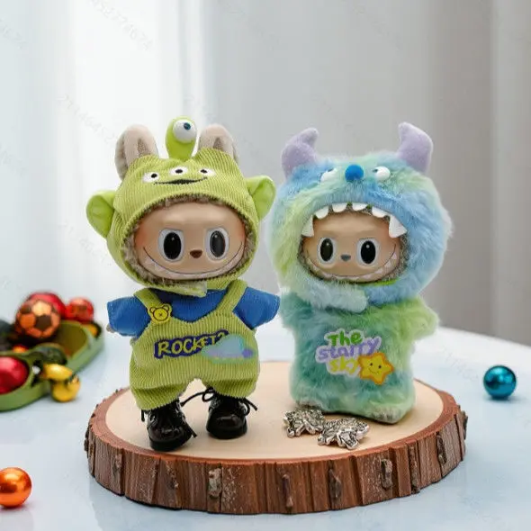 Para juego de Labubu de 17cm, conjunto de ropa de alta calidad, accesorios para muñecas de varios estilos, ropa Labubu