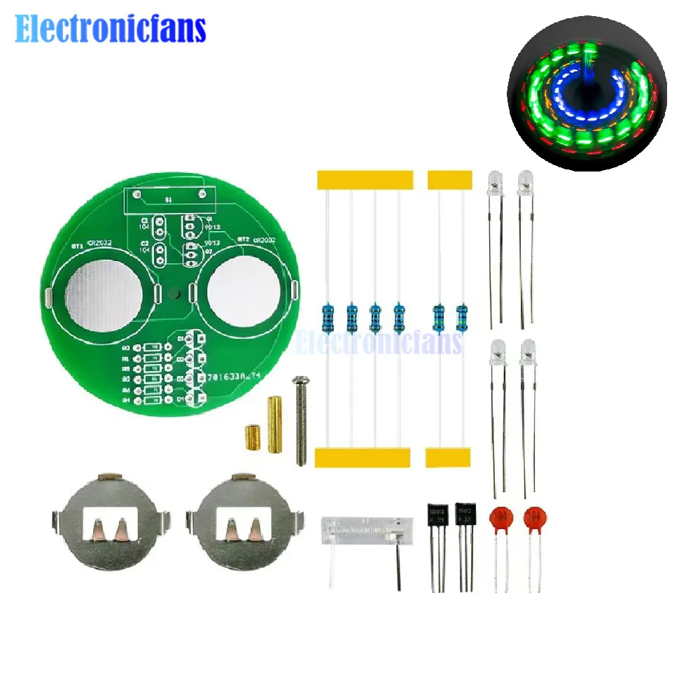 LED Gyro Diy Welding Kit DIY Electronic Kit Rotating Lantern Lnline Components Diy Electronic Sodering Project Learning Board