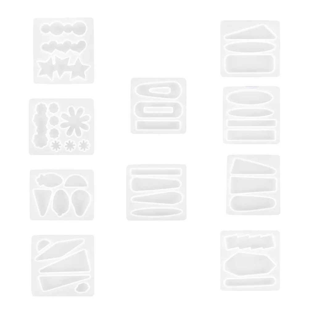 10Pcs Haar Clip Silikon Form Schöne Form Flexible Harz Schmuck Machen Form Anhänger Ohrring Gießen Harz Form