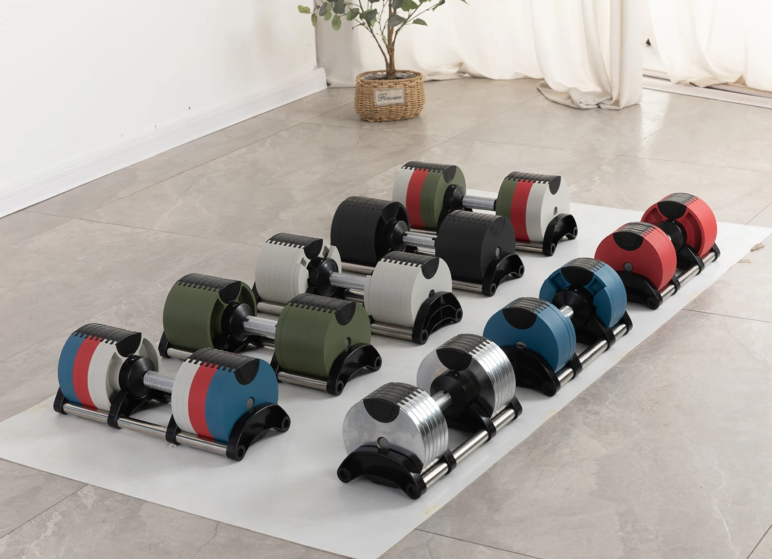 رائجة البيع معدات اللياقة البدنية المنزلية الدمبل قابل للتعديل 50lb 70lb 100lb الوزن الحرة 24 كجم مجموعة الدمبل قابل للتعديل