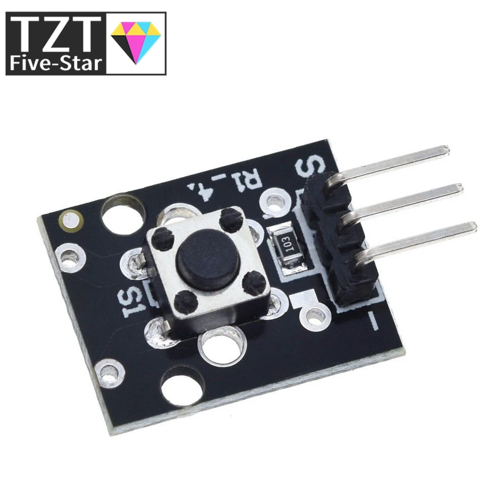 TZT 1/3PCS KY-004 3pin Button Key Switch Sensor Module for Arduino Diy Starter Kit 6*6*5mm 6x6x5mm KY004