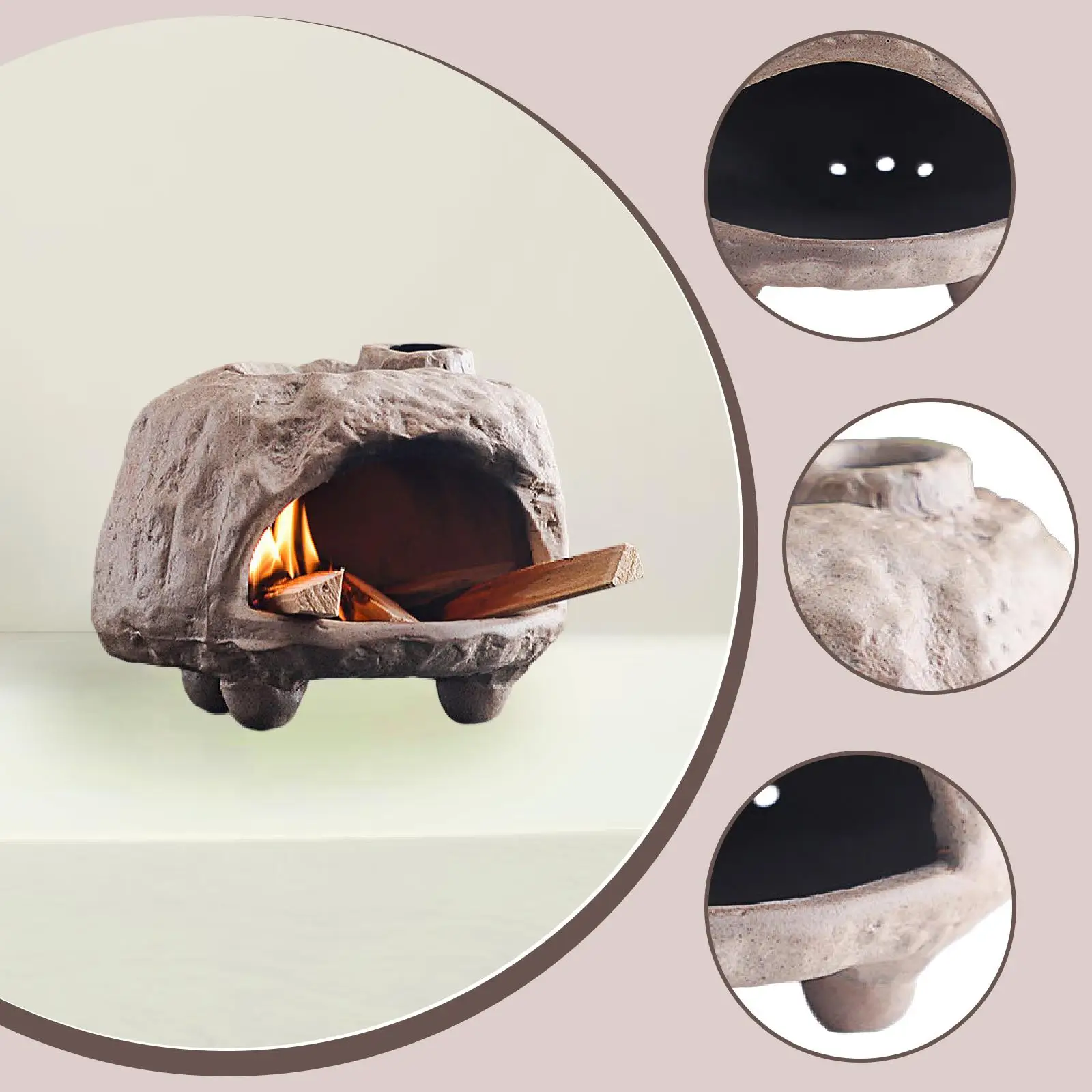 Incense Burner Tray Ceramic Cone Holder Tabletop Smudge Bowl Fragrances Fountain for Farmhouse Gift