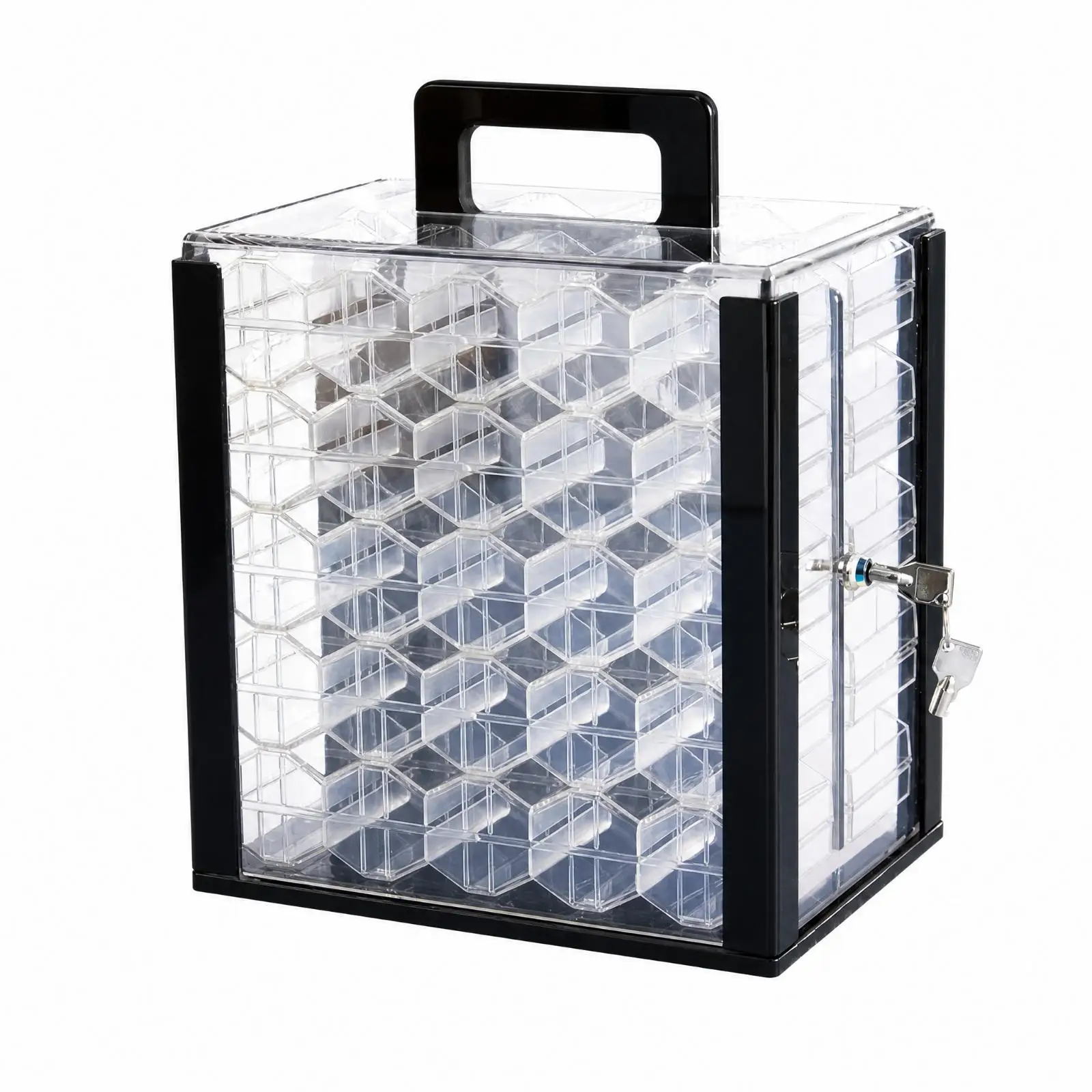 Acrylic Card Game Chips Chip Case Portable Acrylic Card Game Chips Chip Storage Case Lockable Transparent for Game Rooms, Clubs