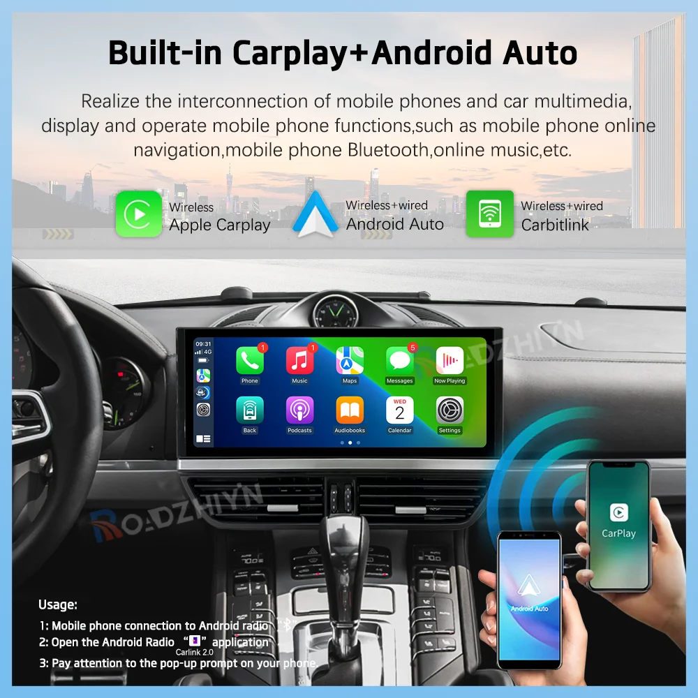 12.3inch Car Multimedia Video Player For Porsche Cayenne 2010-2017 GPS Navigation Android12 Radio stereo 8+256G Carplay 4G Auto