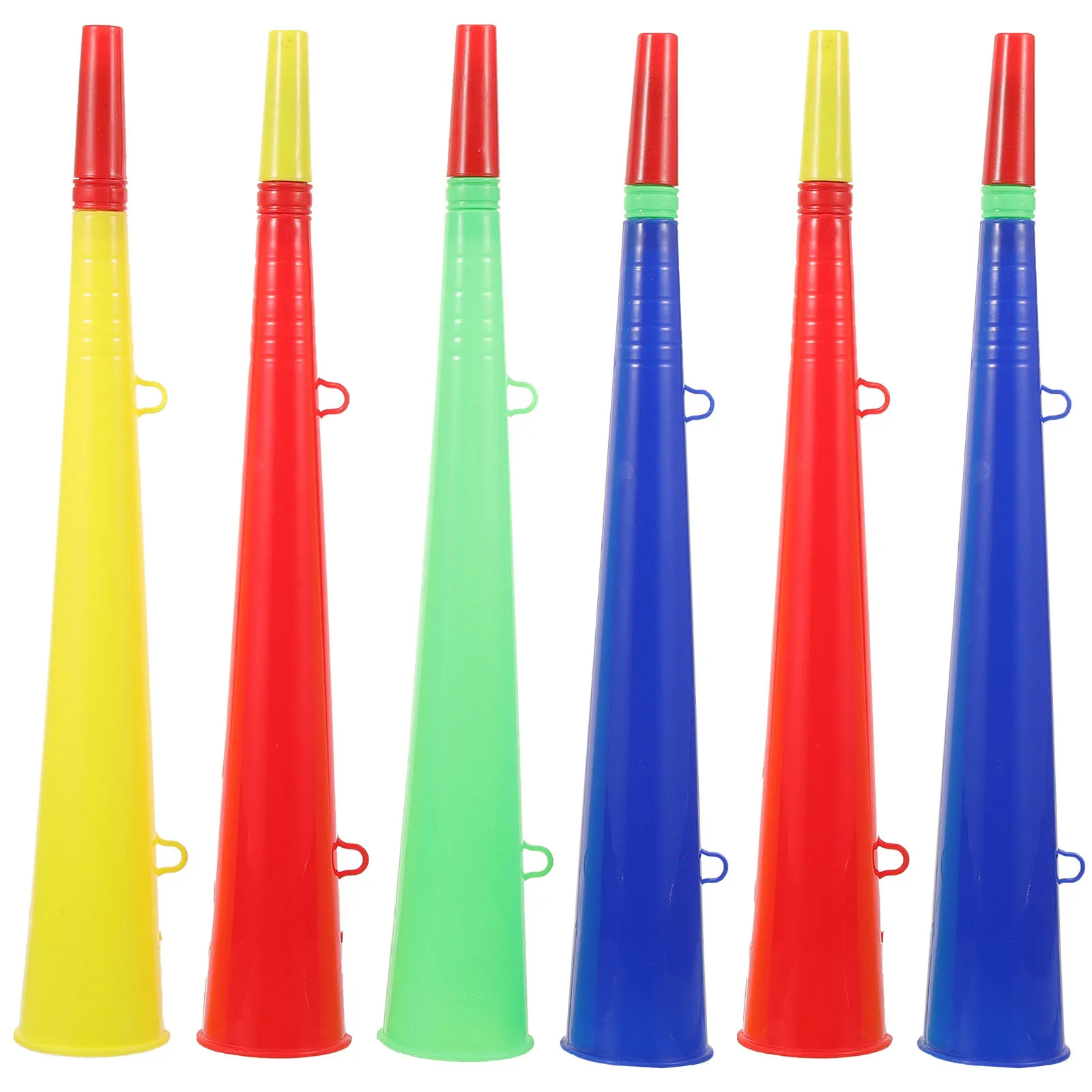 

6pcs Plastic Trumpet Bright Color Game Horn For Sports Fans Party Concert Festival Wedding Birthday Noise Maker Decor