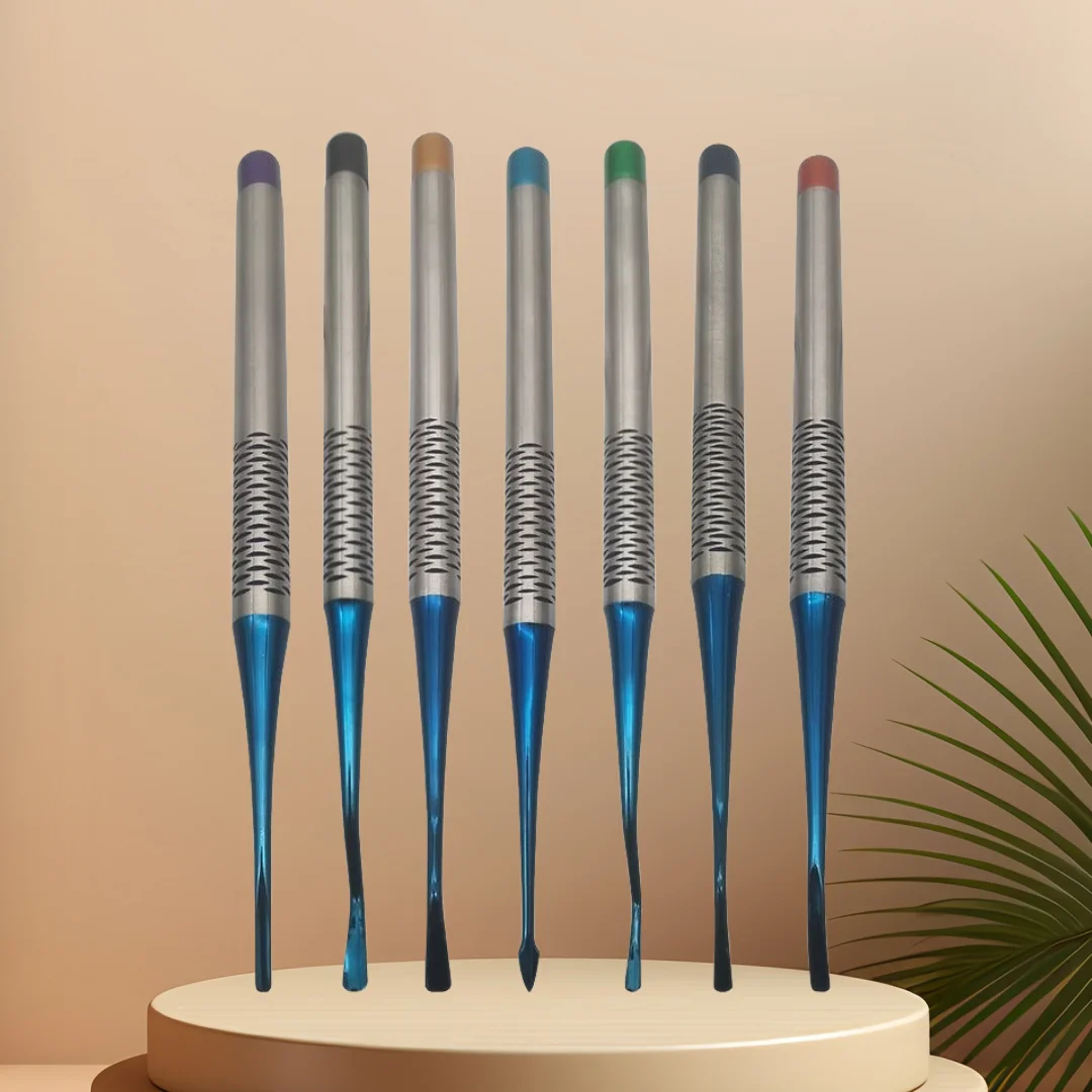 

Dental Elevator Set, Titanium Alloy Tooth Extraction Tools Kit, Oral Surgery Implant Instrument for Root Extracting & Luxating