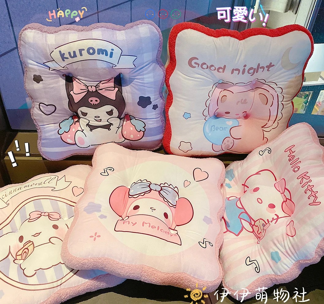 Sanrio Kuromi My Melody Seat Cushion Hello Kitty Cinnamoroll Comfortable Sitting Cushion Back Cushion For Chair Thickened Gift