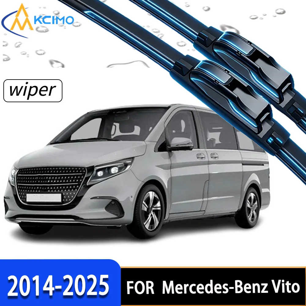 

2Pcs Premium Front Windshield Wipers for Mercedes-Benz Vito W447 2014-2025, Heavy-Duty Rubber Direct Replacement.