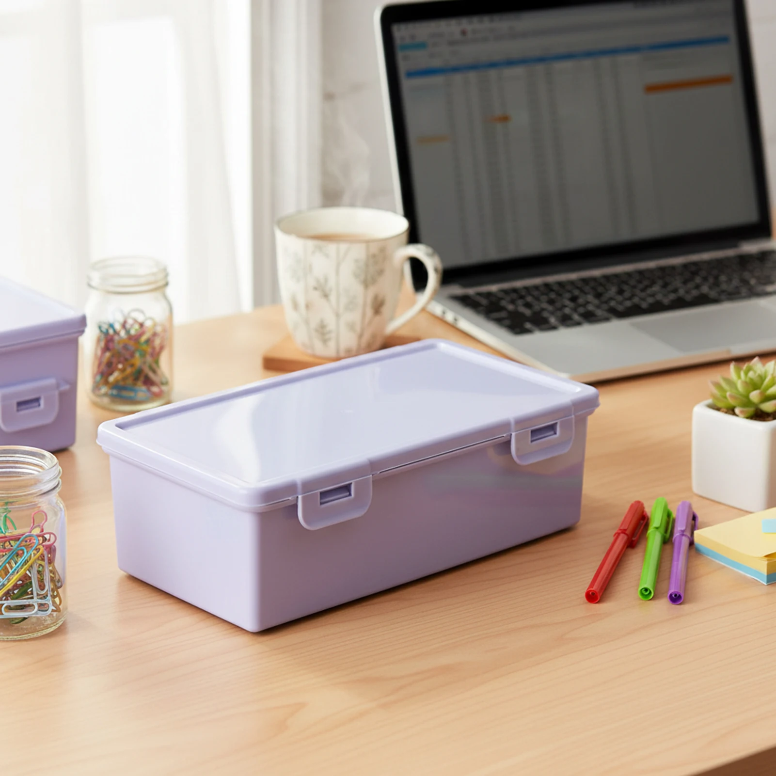 Colorful Pencil Case Large Capacity Storage For School Office Transparent Plastic Stationery Organizer Macaron Desk Box